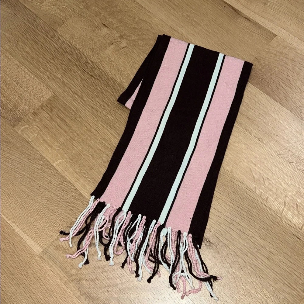 Juicy Couture Knit Scarf  House of Juicy Love G&P Vintage Brown Pink Cream Gold